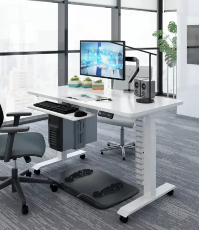 3 Stage Height Adjustable Desk in Office Setting