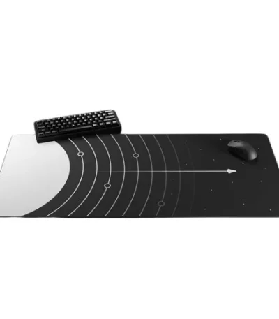 Home 17 - The Desk Foundry - Height Adjustable Desks Orbital Flight V2 Deskpad Mousepad Black White jpg - The Desk Foundry - Height Adjustable Desks